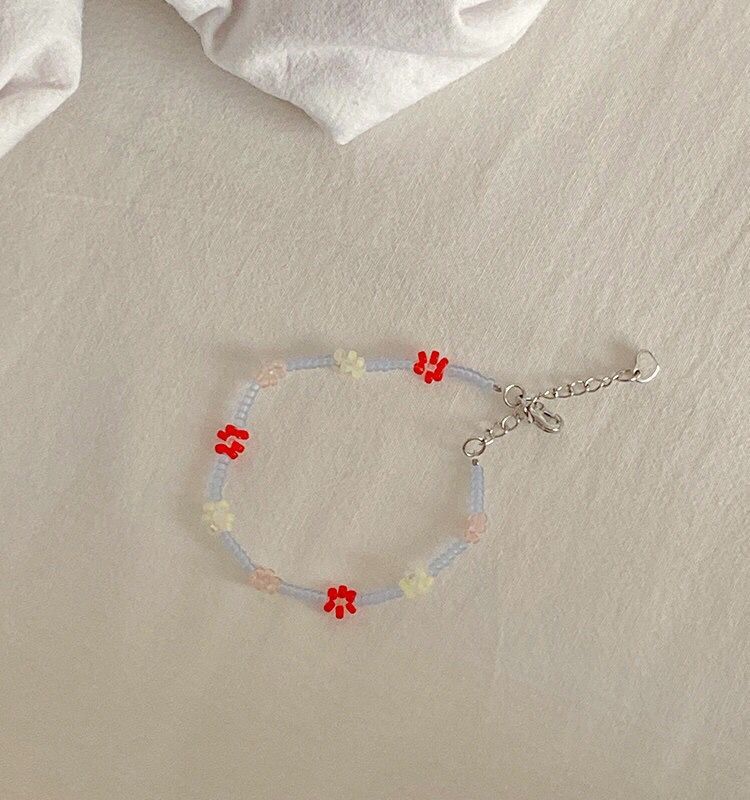 Colorful Beaded Flower Bracelet pd2931