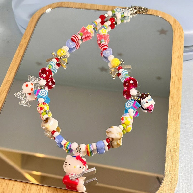 handmade Bright kitty necklace
