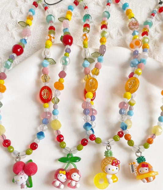 handmade cute yellow  kitty phone chain