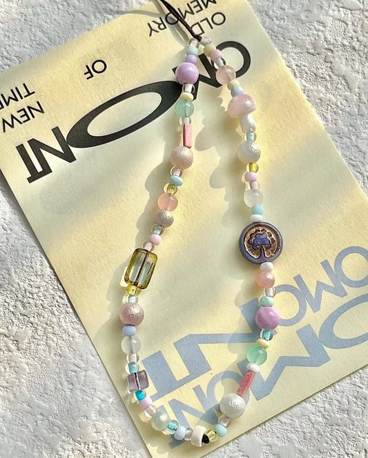 handmade pastel phone chain