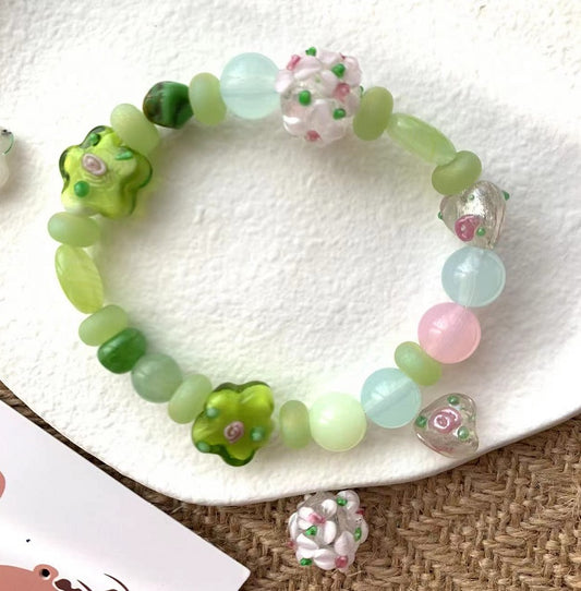 green flower bracelet