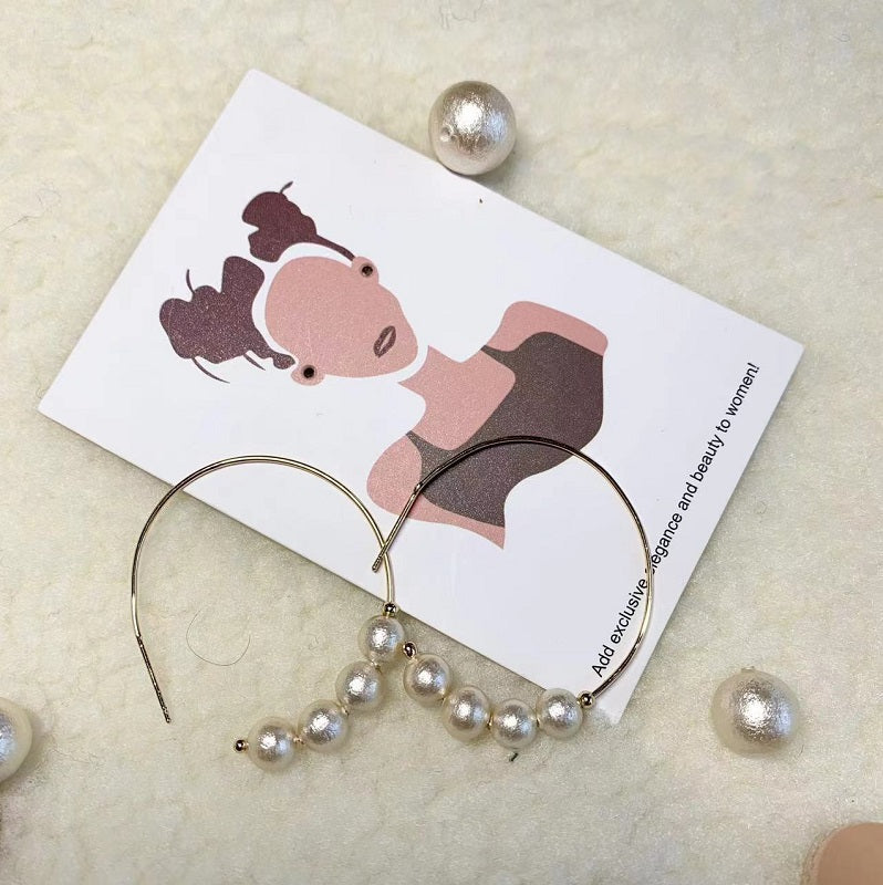 Cotton pearl earrings