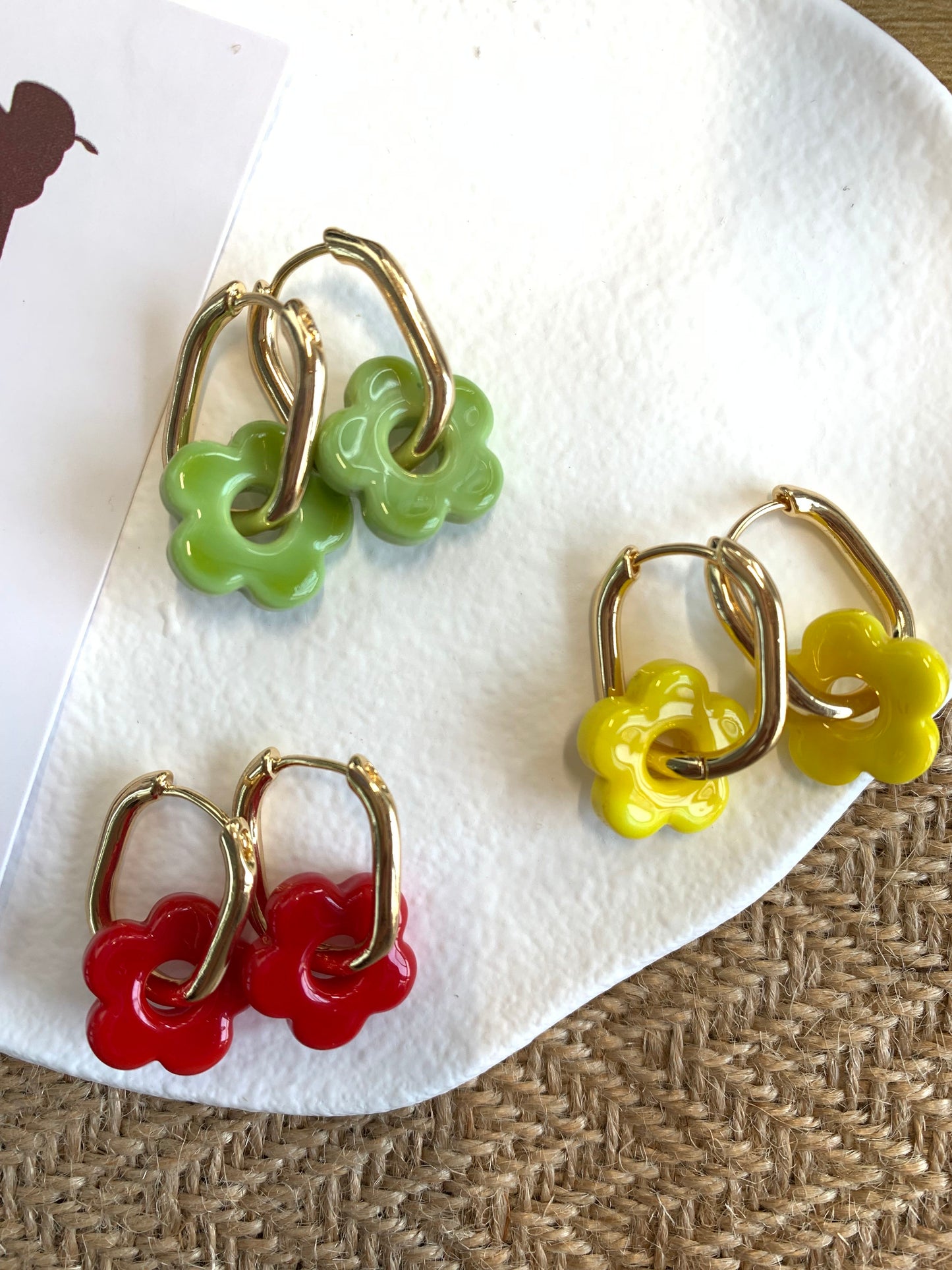 Ceramic flower earrings