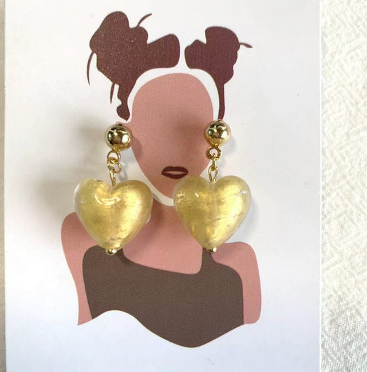 Gold love earrings