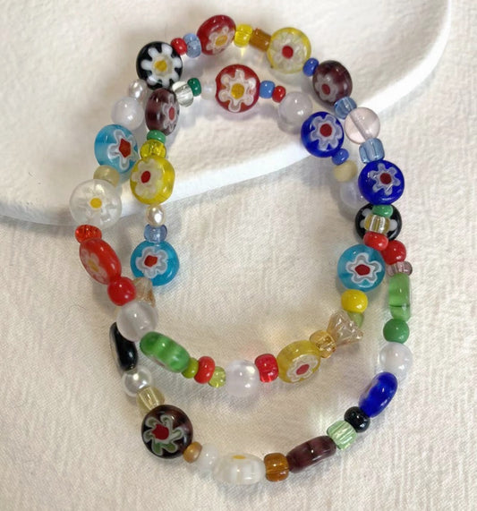 Glazed flower bracelet