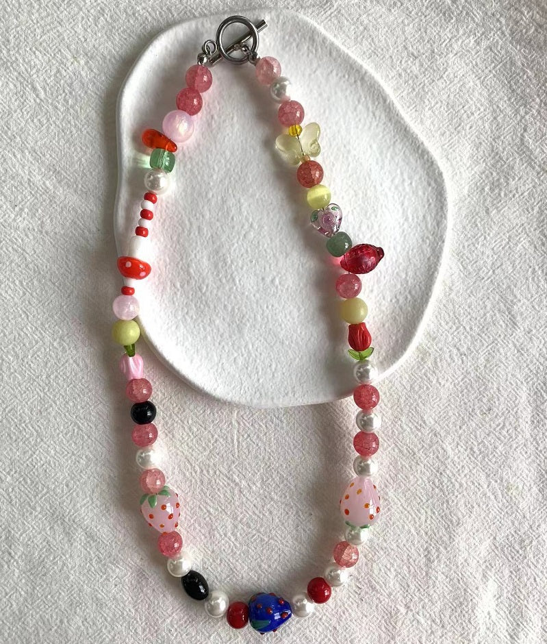 Strawberry Tulip Necklace