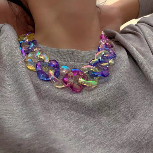 Colorful acrylic Necklace pd2917