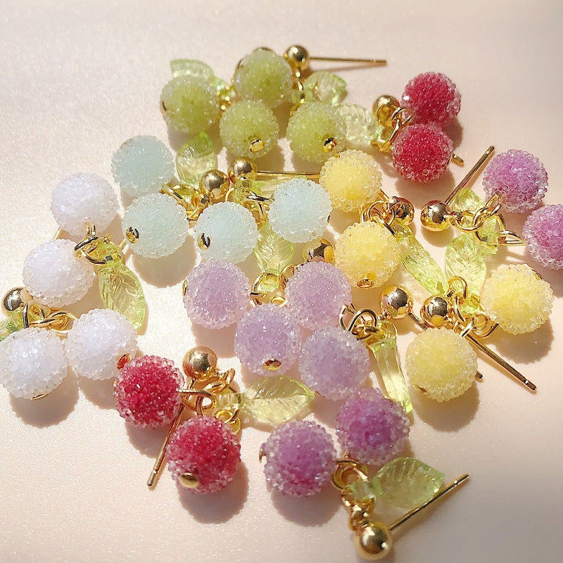 Crystal frosty fruit earrings
