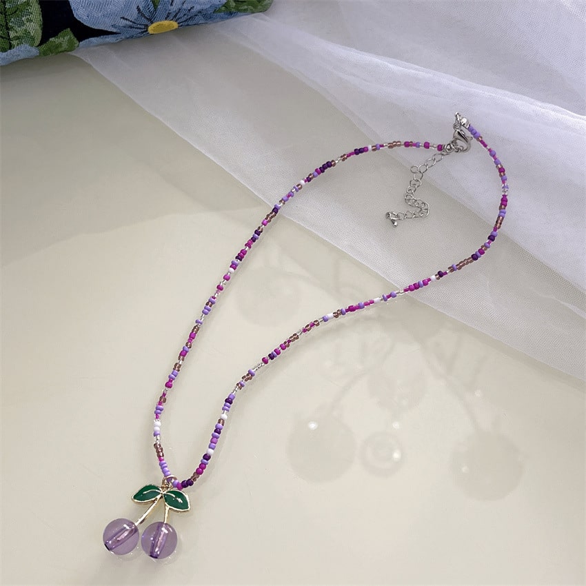 Colorful Beaded cherry Necklace pd5312