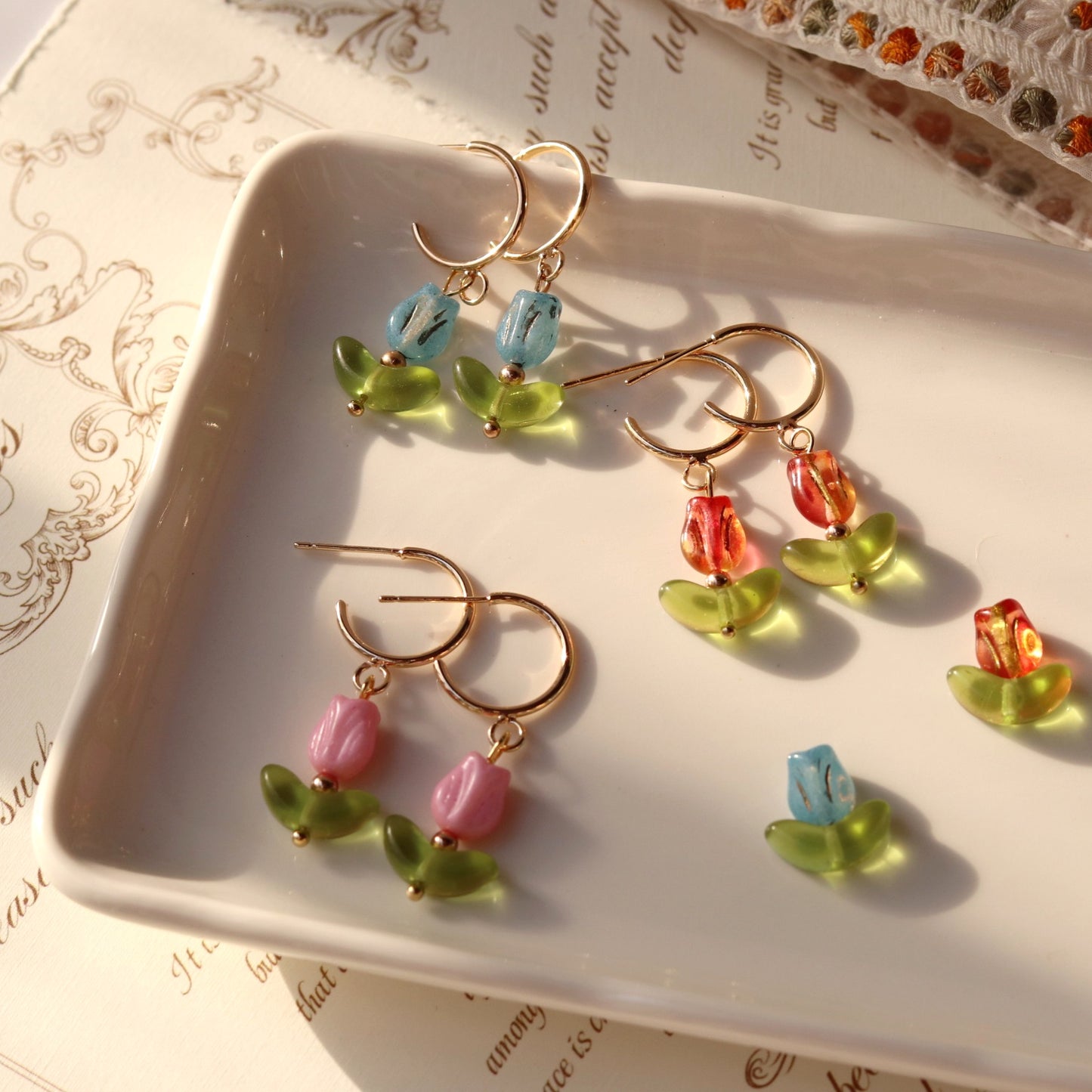 handmade Simple tulip earrings