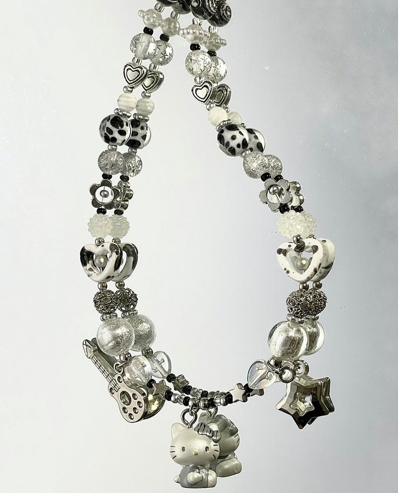 handmade silvery KT necklace