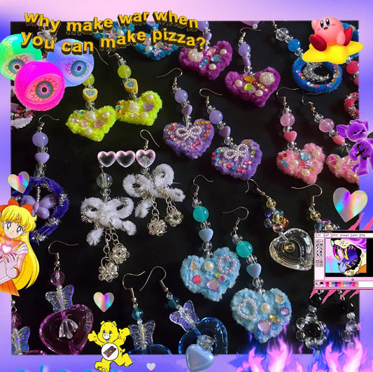 y2k handmade Millennium Spice Girl Earrings ear clip earrings pd3200