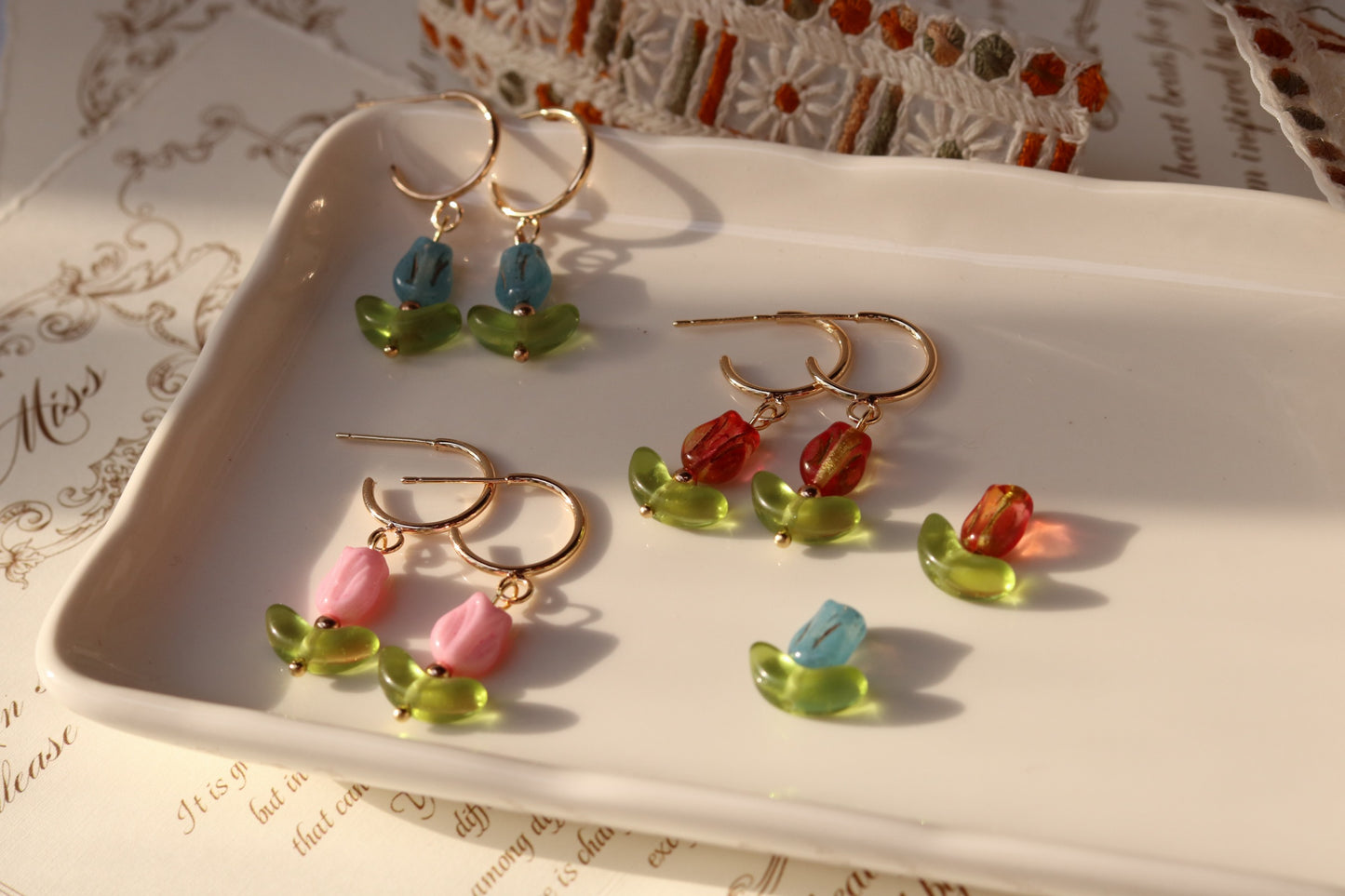 handmade Simple tulip earrings